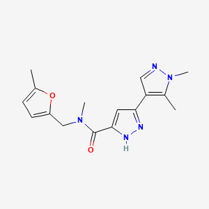 molecular formula C16H19N5O2 B5391468 N,1',5'-trimethyl-N-[(5-methyl-2-furyl)methyl]-1'H,2H-3,4'-bipyrazole-5-carboxamide 