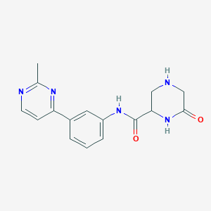 molecular formula C16H17N5O2 B5391494 N-[3-(2-methyl-4-pyrimidinyl)phenyl]-6-oxo-2-piperazinecarboxamide hydrochloride 