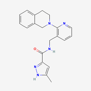 molecular formula C20H21N5O B5391511 N-{[2-(3,4-dihydroisoquinolin-2(1H)-yl)pyridin-3-yl]methyl}-3-methyl-1H-pyrazole-5-carboxamide 