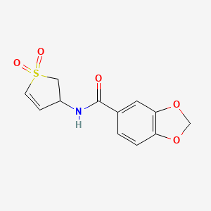 molecular formula C12H11NO5S B5391541 N-(1,1-dioxido-2,3-dihydro-3-thienyl)-1,3-benzodioxole-5-carboxamide 