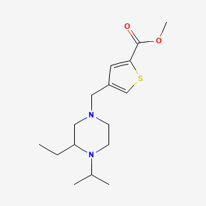 molecular formula C16H26N2O2S B5391654 methyl 4-[(3-ethyl-4-isopropyl-1-piperazinyl)methyl]-2-thiophenecarboxylate 