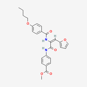 molecular formula C26H26N2O6 B5391686 methyl 4-[[(E)-2-[(4-butoxybenzoyl)amino]-3-(furan-2-yl)prop-2-enoyl]amino]benzoate 