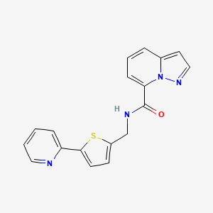 molecular formula C18H14N4OS B5391700 N-[(5-pyridin-2-yl-2-thienyl)methyl]pyrazolo[1,5-a]pyridine-7-carboxamide 