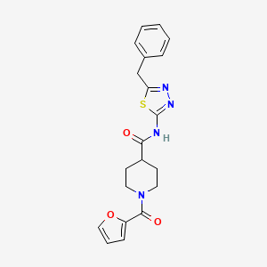 molecular formula C20H20N4O3S B5391714 N-(5-benzyl-1,3,4-thiadiazol-2-yl)-1-(furan-2-carbonyl)piperidine-4-carboxamide 