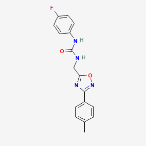 molecular formula C17H15FN4O2 B5391810 N-(4-fluorophenyl)-N'-{[3-(4-methylphenyl)-1,2,4-oxadiazol-5-yl]methyl}urea 