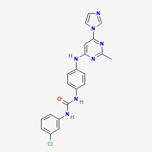 molecular formula C21H18ClN7O B5391982 N-(3-chlorophenyl)-N'-(4-{[6-(1H-imidazol-1-yl)-2-methyl-4-pyrimidinyl]amino}phenyl)urea 