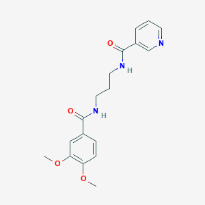 molecular formula C18H21N3O4 B5391997 N-{3-[(3,4-dimethoxybenzoyl)amino]propyl}nicotinamide 