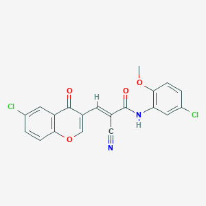 molecular formula C20H12Cl2N2O4 B5392016 N-(5-chloro-2-methoxyphenyl)-3-(6-chloro-4-oxo-4H-chromen-3-yl)-2-cyanoacrylamide 