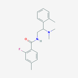 molecular formula C19H23FN2O B5392109 N-[2-(dimethylamino)-2-(2-methylphenyl)ethyl]-2-fluoro-4-methylbenzamide 