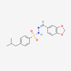 molecular formula C18H20N2O4S B5392291 N'-(1,3-benzodioxol-5-ylmethylene)-4-isobutylbenzenesulfonohydrazide 