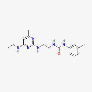 molecular formula C18H26N6O B5392327 N-(3,5-dimethylphenyl)-N'-(2-{[4-(ethylamino)-6-methyl-2-pyrimidinyl]amino}ethyl)urea 