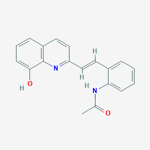 molecular formula C19H16N2O2 B5392381 N-[2-[(E)-2-(8-hydroxyquinolin-2-yl)ethenyl]phenyl]acetamide 