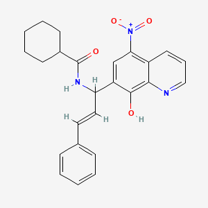 molecular formula C25H25N3O4 B5392448 N-[(2E)-1-(8-Hydroxy-5-nitroquinolin-7-YL)-3-phenylprop-2-EN-1-YL]cyclohexanecarboxamide 