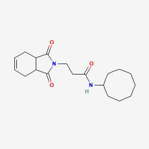 molecular formula C19H28N2O3 B5392459 N-cyclooctyl-3-(1,3-dioxo-3a,4,7,7a-tetrahydroisoindol-2-yl)propanamide 