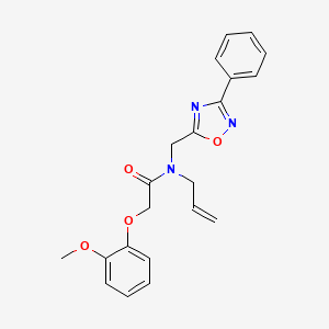 molecular formula C21H21N3O4 B5392493 N-allyl-2-(2-methoxyphenoxy)-N-[(3-phenyl-1,2,4-oxadiazol-5-yl)methyl]acetamide 