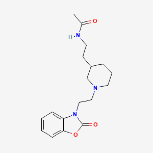 molecular formula C18H25N3O3 B5392494 N-(2-{1-[2-(2-oxo-1,3-benzoxazol-3(2H)-yl)ethyl]piperidin-3-yl}ethyl)acetamide 