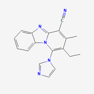 molecular formula C18H15N5 B5392558 2-Ethyl-1-(1H-imidazol-1-YL)-3-methylpyrido(1,2-A)benzimidazole-4-carbonitrile 