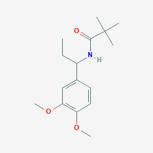 molecular formula C16H25NO3 B5392586 N-[1-(3,4-dimethoxyphenyl)propyl]-2,2-dimethylpropanamide 