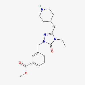 molecular formula C19H26N4O3 B5392632 methyl 3-{[4-ethyl-5-oxo-3-(4-piperidinylmethyl)-4,5-dihydro-1H-1,2,4-triazol-1-yl]methyl}benzoate dihydrochloride 