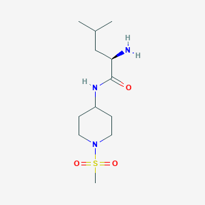 molecular formula C12H25N3O3S B5392726 (2R)-2-amino-4-methyl-N-(1-methylsulfonylpiperidin-4-yl)pentanamide 