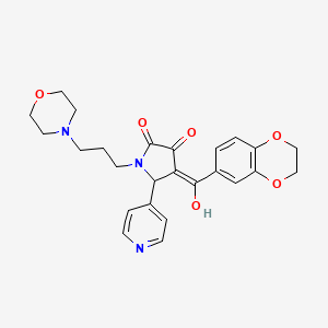 molecular formula C25H27N3O6 B5392732 4-(2,3-dihydro-1,4-benzodioxin-6-ylcarbonyl)-3-hydroxy-1-[3-(4-morpholinyl)propyl]-5-(4-pyridinyl)-1,5-dihydro-2H-pyrrol-2-one 