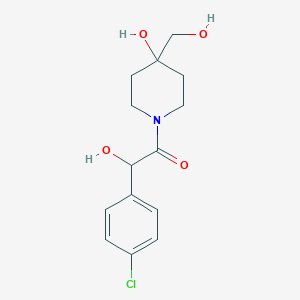 molecular formula C14H18ClNO4 B5392778 1-[(4-chlorophenyl)(hydroxy)acetyl]-4-(hydroxymethyl)piperidin-4-ol 