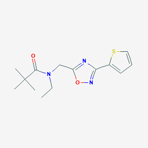 molecular formula C14H19N3O2S B5392784 N-ethyl-2,2-dimethyl-N-{[3-(2-thienyl)-1,2,4-oxadiazol-5-yl]methyl}propanamide 