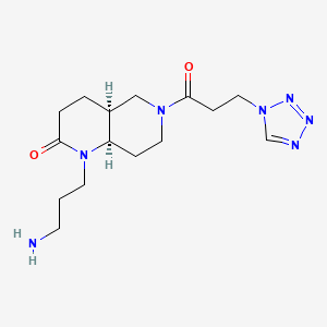 molecular formula C15H25N7O2 B5392797 rel-(4aS,8aR)-1-(3-aminopropyl)-6-[3-(1H-tetrazol-1-yl)propanoyl]octahydro-1,6-naphthyridin-2(1H)-one hydrochloride 
