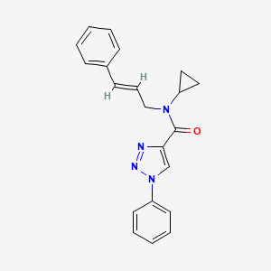 molecular formula C21H20N4O B5392822 N-cyclopropyl-1-phenyl-N-[(2E)-3-phenyl-2-propen-1-yl]-1H-1,2,3-triazole-4-carboxamide 