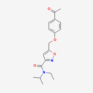 molecular formula C18H22N2O4 B5392824 5-[(4-acetylphenoxy)methyl]-N-ethyl-N-isopropylisoxazole-3-carboxamide 