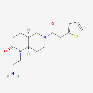 molecular formula C16H23N3O2S B5392845 rel-(4aS,8aR)-1-(2-aminoethyl)-6-(2-thienylacetyl)octahydro-1,6-naphthyridin-2(1H)-one hydrochloride 