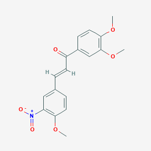 molecular formula C18H17NO6 B5393019 (E)-1-(3,4-dimethoxyphenyl)-3-(4-methoxy-3-nitrophenyl)prop-2-en-1-one 