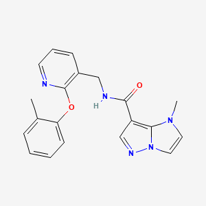 molecular formula C20H19N5O2 B5393061 1-methyl-N-{[2-(2-methylphenoxy)pyridin-3-yl]methyl}-1H-imidazo[1,2-b]pyrazole-7-carboxamide 