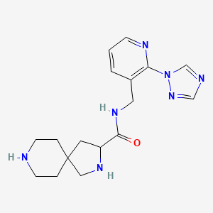 molecular formula C17H23N7O B5393074 N-{[2-(1H-1,2,4-triazol-1-yl)-3-pyridinyl]methyl}-2,8-diazaspiro[4.5]decane-3-carboxamide dihydrochloride 