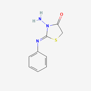 molecular formula C9H9N3OS B5393101 3-amino-2-(phenylimino)-1,3-thiazolidin-4-one 