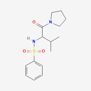 molecular formula C15H22N2O3S B5393107 N~1~-[2-Methyl-1-(1-pyrrolidinylcarbonyl)propyl]-1-benzenesulfonamide 