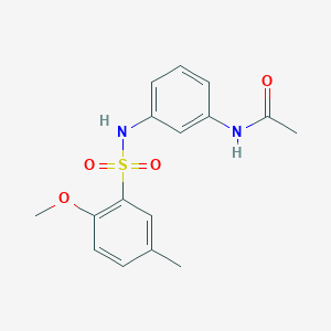 molecular formula C16H18N2O4S B5393870 N-[3-[(2-methoxy-5-methylphenyl)sulfonylamino]phenyl]acetamide 