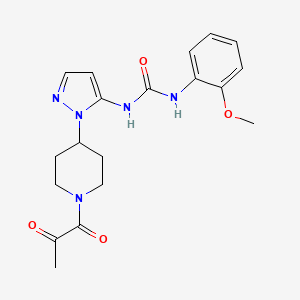 molecular formula C19H23N5O4 B5394470 N-(2-methoxyphenyl)-N'-[1-(1-pyruvoylpiperidin-4-yl)-1H-pyrazol-5-yl]urea 