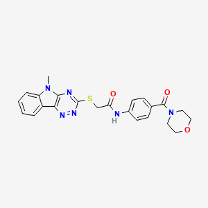 molecular formula C23H22N6O3S B5394512 2-[(5-METHYL-5H-[1,2,4]TRIAZINO[5,6-B]INDOL-3-YL)SULFANYL]-N-[4-(4-MORPHOLINYLCARBONYL)PHENYL]ACETAMIDE 