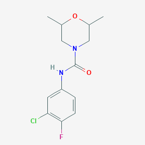 molecular formula C13H16ClFN2O2 B5394588 N-(3-chloro-4-fluorophenyl)-2,6-dimethylmorpholine-4-carboxamide 