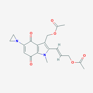 molecular formula C19H20N2O6 B053946 [(E)-3-[3-(acetyloxymethyl)-5-(aziridin-1-yl)-1-methyl-4,7-dioxoindol-2-yl]prop-2-enyl] acetate CAS No. 114560-31-5