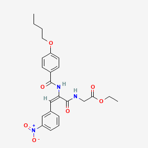 molecular formula C24H27N3O7 B5394614 ethyl N-[2-[(4-butoxybenzoyl)amino]-3-(3-nitrophenyl)acryloyl]glycinate 