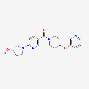 molecular formula C20H24N4O3 B5394617 (3S)-1-(5-{[4-(pyridin-3-yloxy)piperidin-1-yl]carbonyl}pyridin-2-yl)pyrrolidin-3-ol 