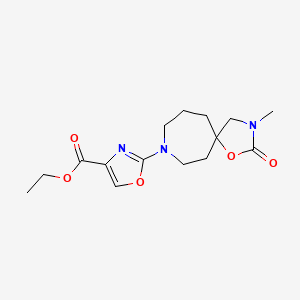 molecular formula C15H21N3O5 B5394638 ethyl 2-(3-methyl-2-oxo-1-oxa-3,8-diazaspiro[4.6]undec-8-yl)-1,3-oxazole-4-carboxylate 