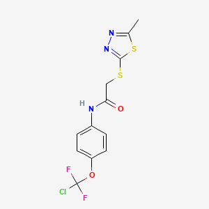 molecular formula C12H10ClF2N3O2S2 B5394816 N-[4-(CHLORODIFLUOROMETHOXY)PHENYL]-2-[(5-METHYL-1,3,4-THIADIAZOL-2-YL)SULFANYL]ACETAMIDE 