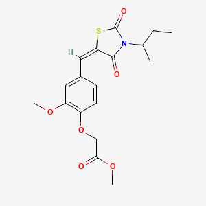 molecular formula C18H21NO6S B5394895 methyl (4-{(E)-[3-(butan-2-yl)-2,4-dioxo-1,3-thiazolidin-5-ylidene]methyl}-2-methoxyphenoxy)acetate 