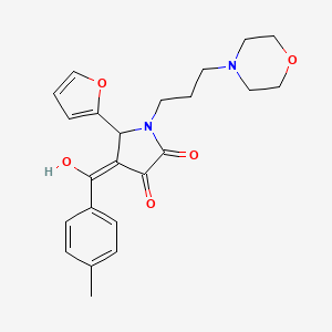 molecular formula C23H26N2O5 B5395055 5-(furan-2-yl)-3-hydroxy-4-(4-methylbenzoyl)-1-[3-(morpholin-4-yl)propyl]-2,5-dihydro-1H-pyrrol-2-one 