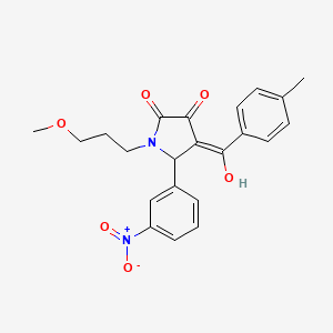 molecular formula C22H22N2O6 B5395366 3-hydroxy-1-(3-methoxypropyl)-4-(4-methylbenzoyl)-5-(3-nitrophenyl)-2,5-dihydro-1H-pyrrol-2-one 