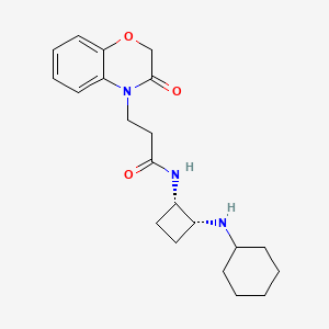 molecular formula C21H29N3O3 B5395376 N-[(1S,2R)-2-(cyclohexylamino)cyclobutyl]-3-(3-oxo-1,4-benzoxazin-4-yl)propanamide 
