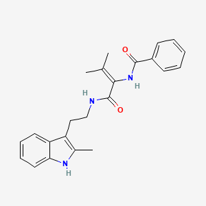 molecular formula C23H25N3O2 B5395431 3-METHYL-N-[2-(2-METHYL-1H-INDOL-3-YL)ETHYL]-2-(PHENYLFORMAMIDO)BUT-2-ENAMIDE 